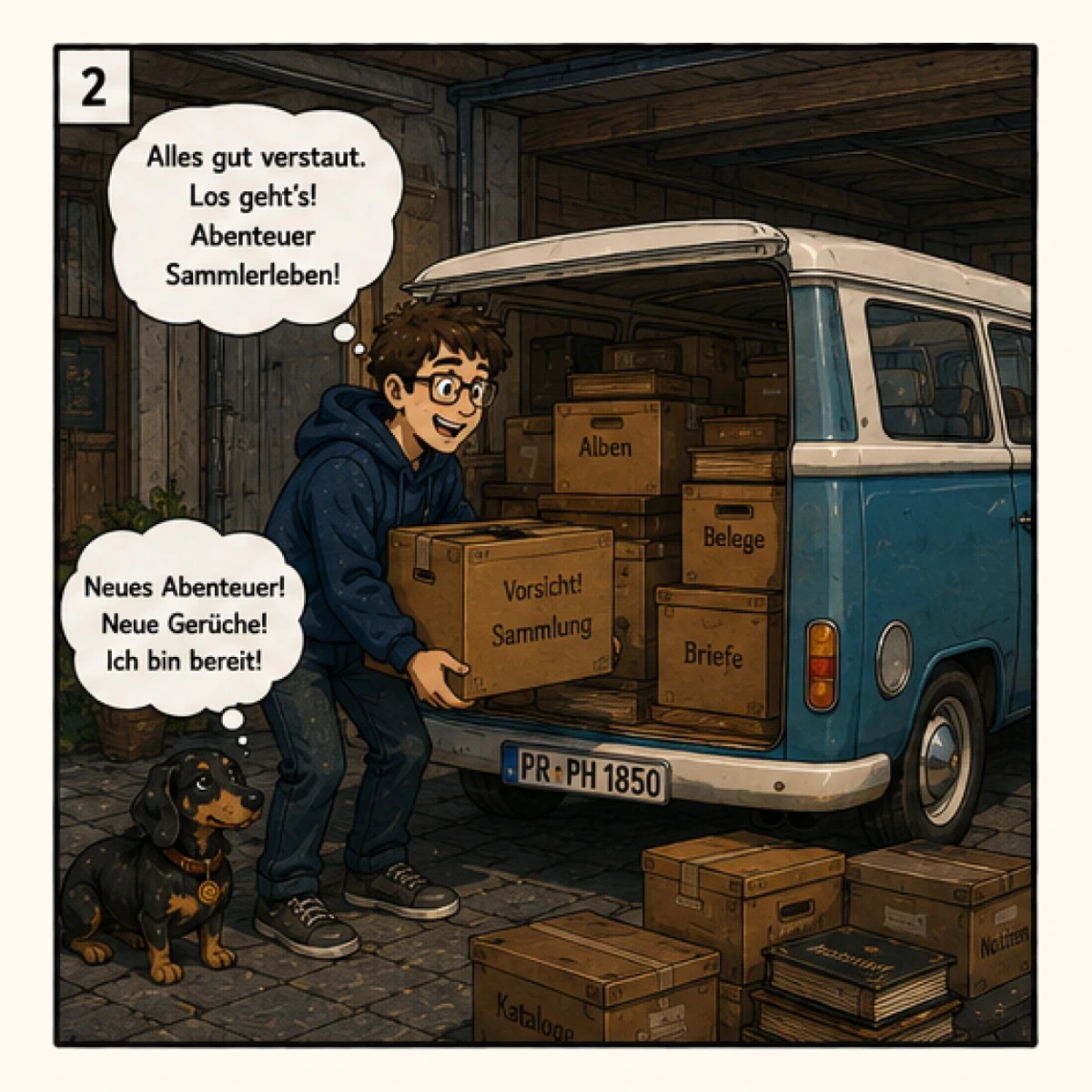 Preußenphilatelist hat sich eine große Sammlung gekauft und ist auf der Heimreise. - Bild 2